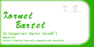 kornel bartel business card